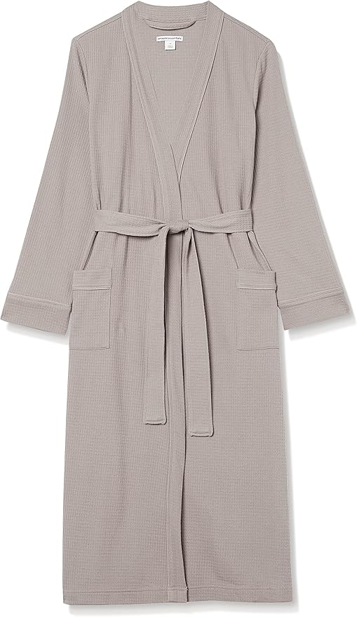 Amazon Essentials Women's Lightweight Waffle Full-Length Bath Robe with Pockets (Available in Plus Size)