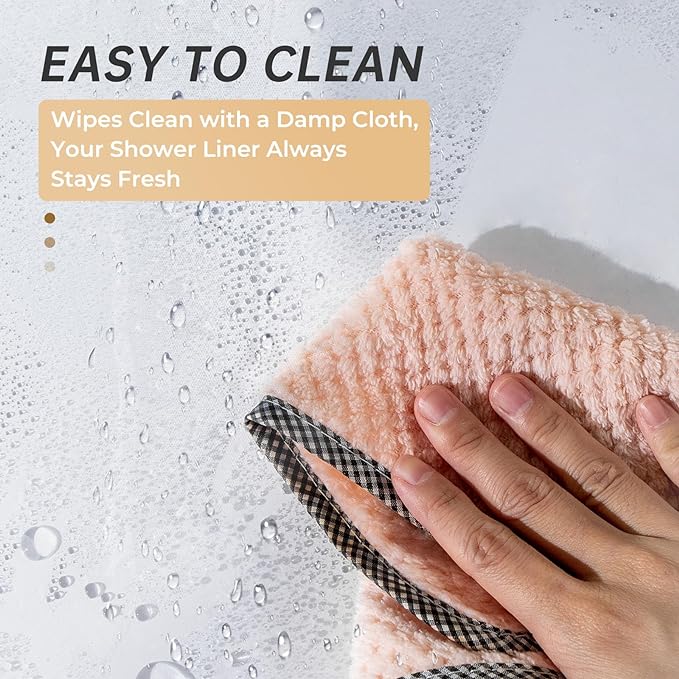 AmazerBath Stall Shower Curtain 36x72, White Shower Curtain Plastic, Small Shower Curtain Liner Heavy Duty Thick PEVA, Walk in Shower Liner with 2 Weighted Stones and 6 Grommet Holes