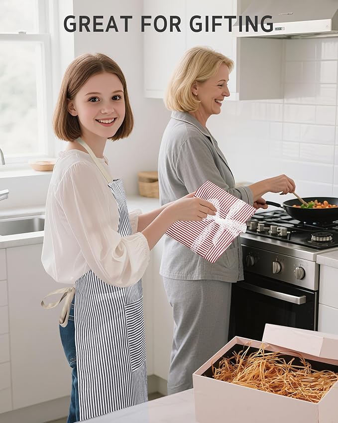 Syntus Apron for Men Women, Adjustable Cooking Kitchen Chef Aprons with 2 Pockets