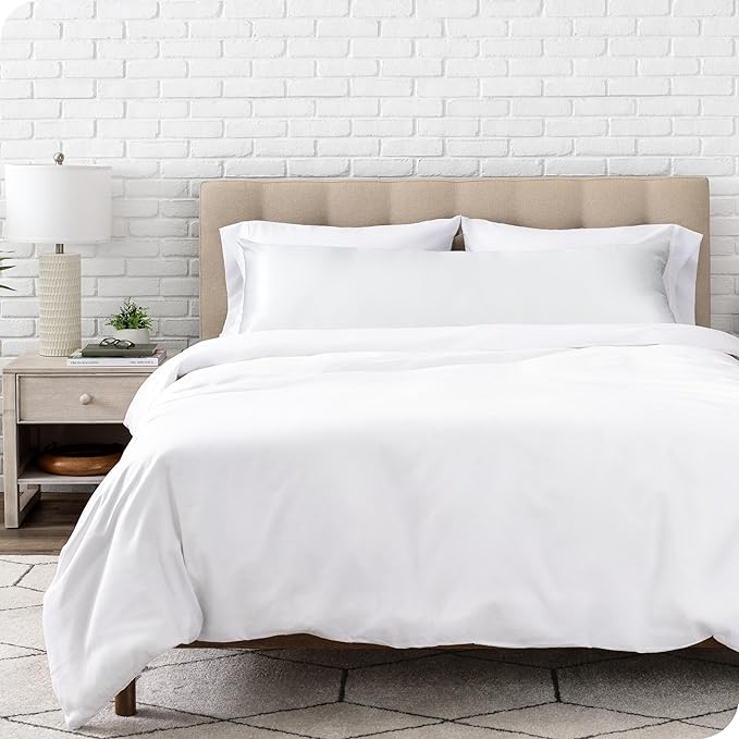 Bare Home 100% Mulberry Silk Pillowcase for Hair and Skin - Ultra Premium 6A Grade 19 Momme Silk Pillow Case - Hidden Zipper - Breathable Cooling Pillow Cover (Body, White)
