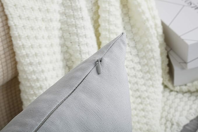 TangDepot Handmade Decorative Solid 100% Cotton Canvas Throw Pillow Covers/Pillow Shams, (28" x28" , Gray Stone, 1 Count (Pack of 1)) | 100% cotton, same-color zip, machine wash & air dry. For living room, bedroom, office, car. 42 colors, 445 sizes. Co...