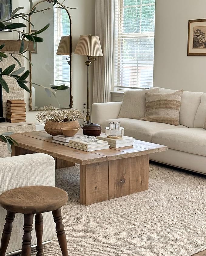 S & L Homes Jute Cotton Hand Woven Natural Farmhouse Area Rug for Living Room - Rustic Vintage Bohemian Décor - (12' x 15' Natural)