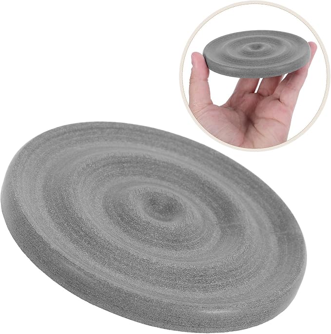 ARTIBETTER 3pcs Round Diatomite Soap Dish Set for Bathroom and Kitchen Sink, Quick Water Absorption, Easy to Clean Soap Holder Tray with Natural Texture and Water Wave Patterns