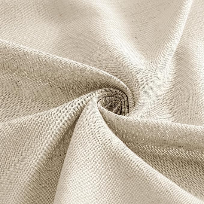 MIULEE Linen Curtains 96 Inch Length 2 Panels for Bedroom Living Room, Soft Thick Linen Textured Back Tab Window Drapes Semi Sheer Light Filtering Rod Pocket Modern Farmhouse Decor