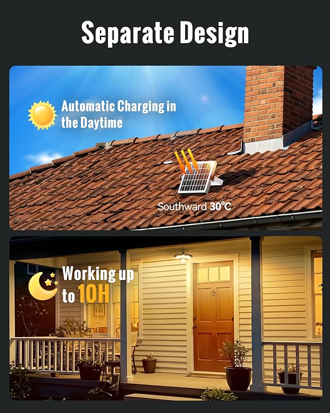 Solar Indoor Outdoor Shed Light with 4000LM, Upgrade 228 LED Solar Pendant Light Daytime Available with Motion Sensors 3 Color Temperature Remote Control for Gazebo,Shed, Garage, Barn