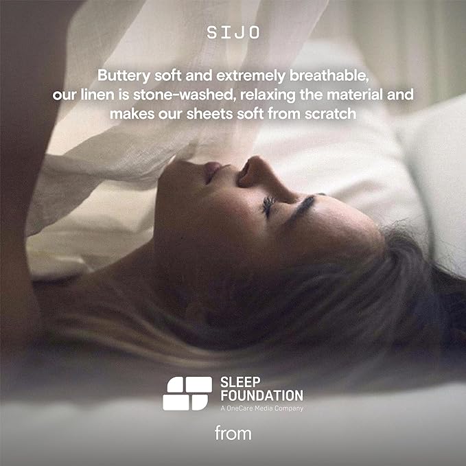 SIJO Premium Stone Washed Organic French Linen Duvet Cover, GOTS Certified Organic, Small Batch Sourced from Normandy, Best Cooling Linen Sheet Award by Sleep Foundation (Classic, Full/Queen)
