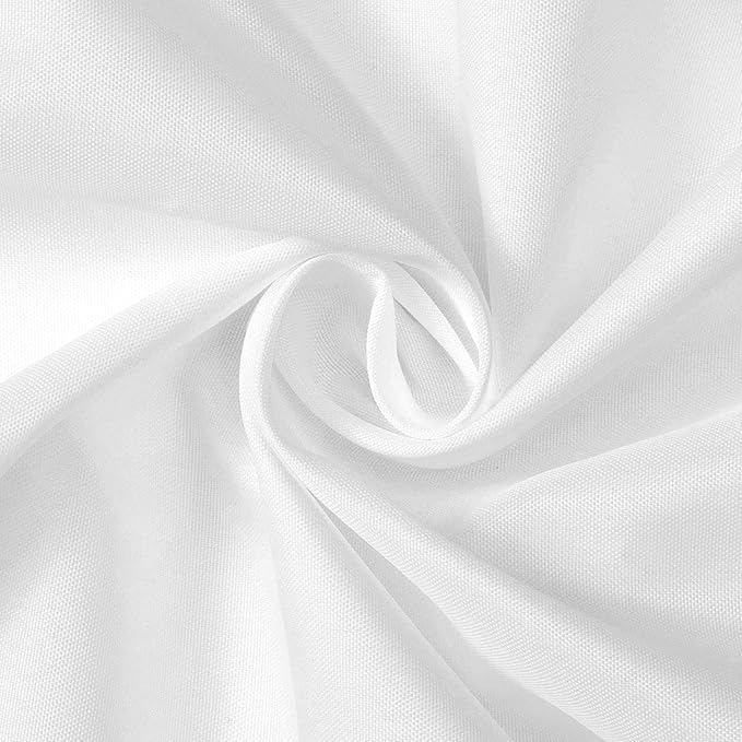 N&Y HOME Fabric Shower Curtain Liner 48 x 72 inches Bath Stall Size, Hotel Quality, Washable, Water Repellent, White Spa Bathroom Curtains with Grommets, 48x72