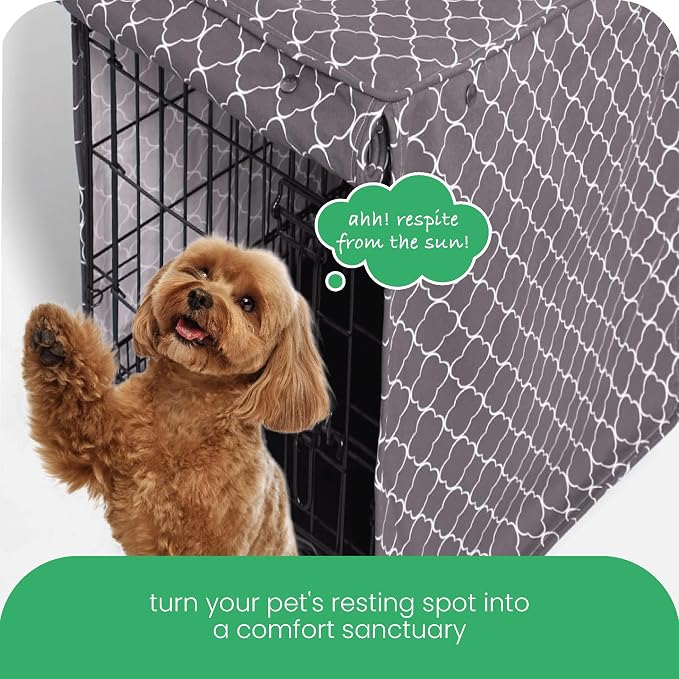 Molly Mutt Clark Gable Dog Crate Cover, 100% Cotton Canvas Cover with 2 Roll-Up Panels, Ideal for Dog or Cat Crate, Durable, Washable, and Free of Harmful Chemicals, 30" x 21" x 24"
