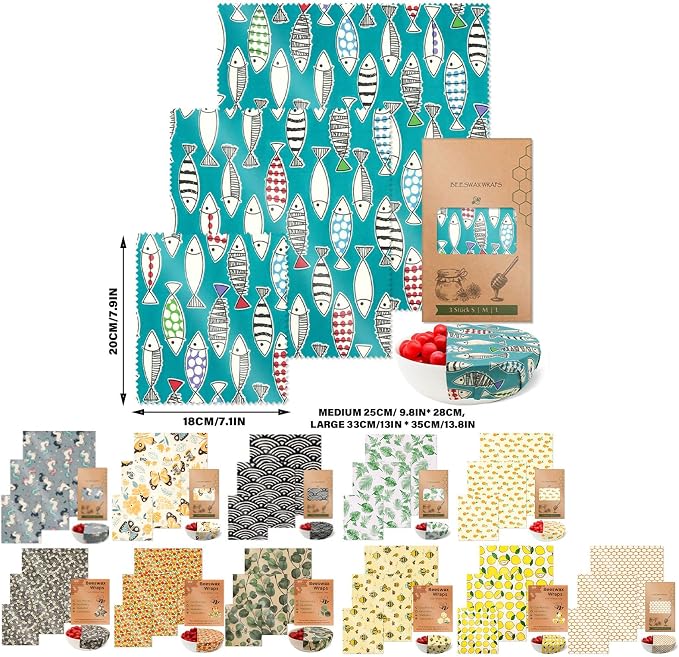 Sustainable Food Preservation With 3 Natural Beeswaxs Cloth Wraps Washable And Reusable Portable Kitchen Supplies