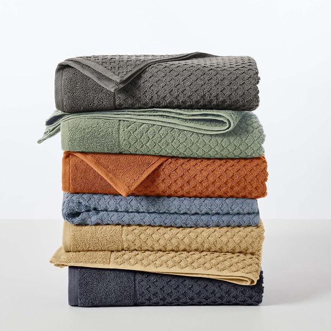 Great Bay Home Hand Towels - 100% Cotton 6 Pack 26x16 Hand Towel Set - Absorbent, Durable, Quick-Dry Towels for Bathroom (Sand)