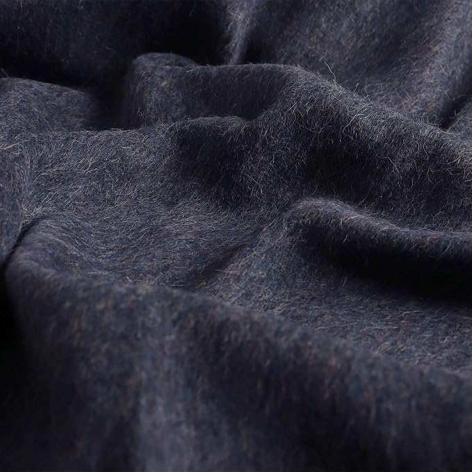 Superfine Alpaca Wool Throw Blanket - Lightweight Alpaca Merino Wool Throw Blankets for Using Indoors or Outdoors | Soft Peruvian Alpaca Blanket Wool Blanket Solid Color 72" x 60" (Denim Blue)