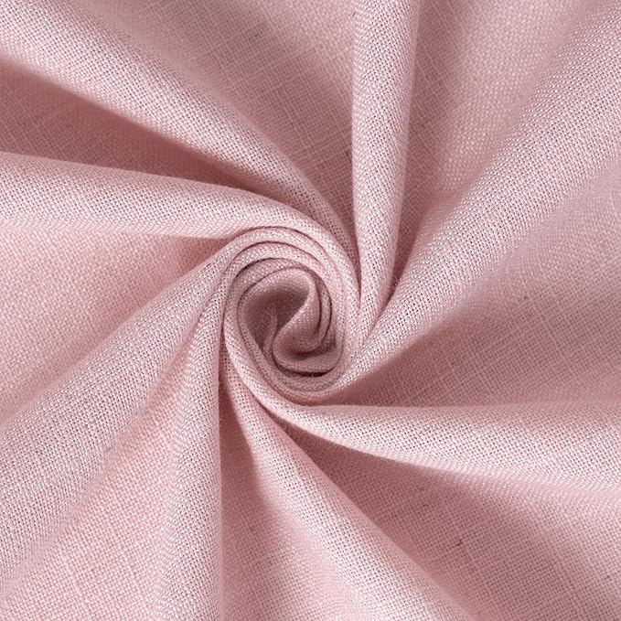 NICETOWN Pink Linen Curtains 96 inch Long 2 Panels Set, 55" Wide Thick Flax Linen Blend Organic Home Decor Rod Pocket & Back Tab with Light Filtering for Bedroom/Living Room