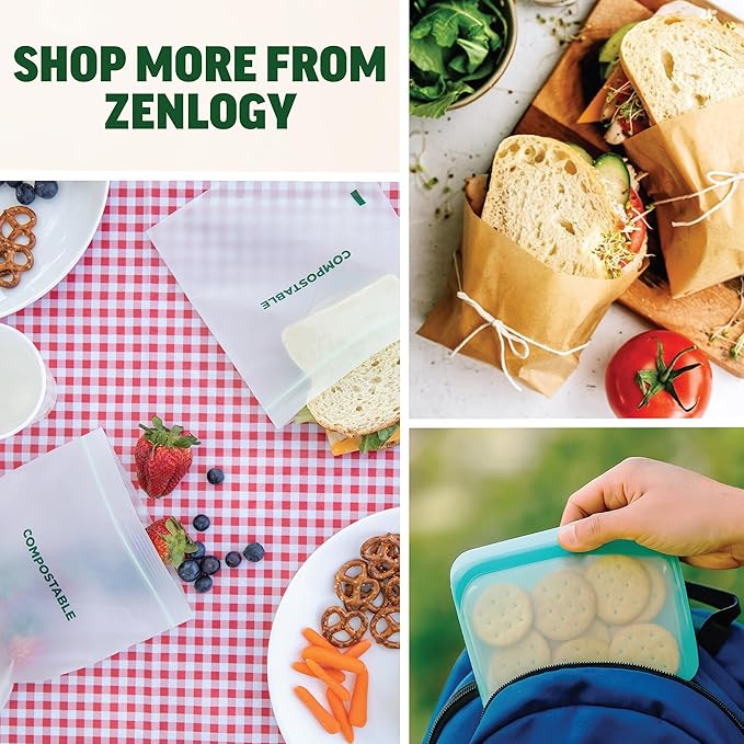 Beeswax Food Wraps 3 Pack (Small, Medium, Large) – Zenlogy Reusable Beeswax Wraps, Organic Cotton & Natural Beeswax, Washable & Plastic Free, Eco Friendly Sustainable Food Storage