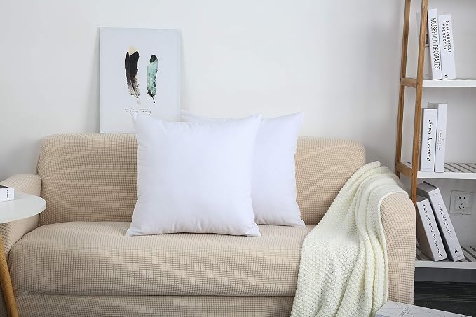 TangDepot 100% Cotton Solid Throw Pillow Cover 22x22 White | 100% cotton, same-color zip, machine wash & air dry. For living room, bedroom, office, car. 42 colors, 342 sizes. Cover only.