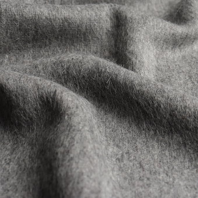 Superfine Alpaca Wool Throw Blanket - Lightweight Alpaca Merino Wool Throw Blankets | Soft Peruvian Alpaca Blanket Wool Blanket Solid Color 72" x 60" (Soft Gray 2)