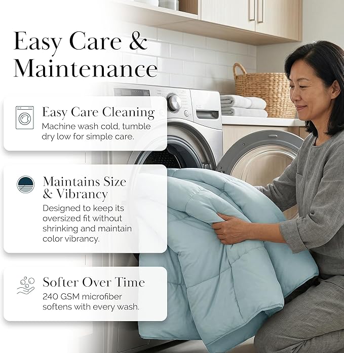 Southshore Fine Living, Inc. Twin Comforter Set, Down-Alternative Blue Comforters/Bedspreads Twin/XL Bedding, Soft, Fluffy and Cozy, Machine Washable, Pet Hair Resistant Bedding, Sky Blue