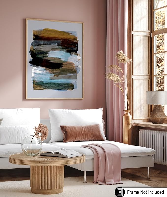 Monem Art Abstract Earth Tone Brushstroke Print - Modern Painterly Art Poster - Wall Decor for Living Room, Bedroom or Office - 18x24 Unframed Wall Art by Mareike Bohmer
