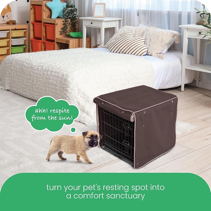 Molly Mutt Landslide Dog Crate Cover, 100% Cotton Canvas Cover with 2 Roll-Up Panels, Ideal for Dog or Cat Crate, Durable, Washable, and Free of Harmful Chemicals, 42" x 28" x 31"