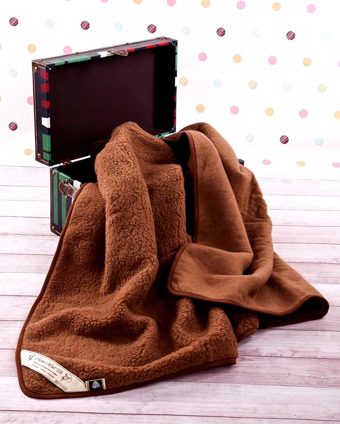 Merilana Merino Wool Warm & Natural Merino Wool Bed Blanket Twin/Sofa Bed Throw 100% Wool, Blanket, Twin Size 63" x 79"