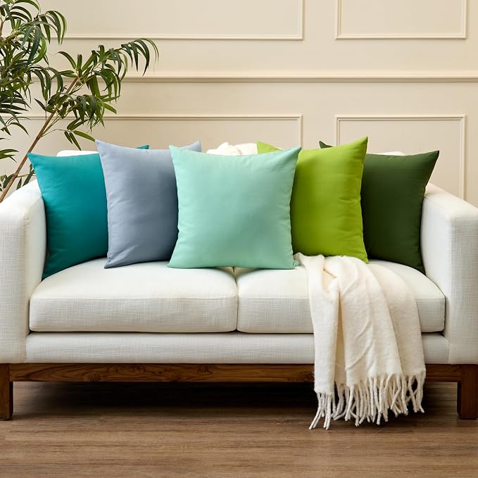 Encasa XO Throw Pillow Covers 24x24 in Set of 2 B Grey | No Inserts | Cotton Pillow Covers for Living Room, Bed, Sofa, Couch | Decorative Cushion Covers with Improved Zipper