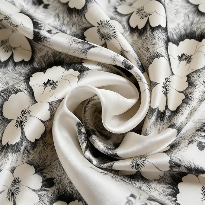 ALASKA BEAR Natural Silk Pillowcase, Hypoallergenic, 22 Momme, 600 Thread Count 100 Percent Mulberry Silk, Queen Size with Hidden Zipper (1, Floral)