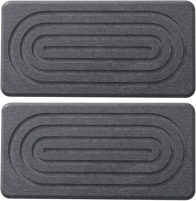 Set of 2 Breathable Natural Stone Mats High Absorption Soap Dishes for Soap Dispenser or Jewelry Storage Rack Holder Stylish Diatomite Countertop Stand
