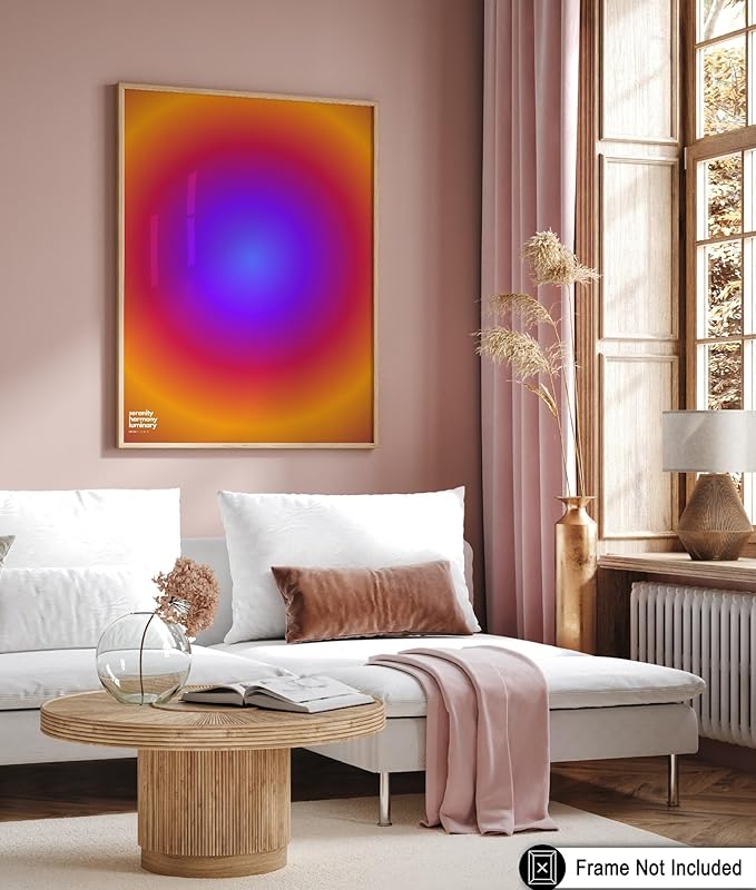 Monem Art Radiant Infinity Circle Gradient Print - Modern Abstract Color Field Poster - Wall Decor for Living Room, Bedroom or Office - 12x16 Unframed Wall Art by Rs Lab Studio