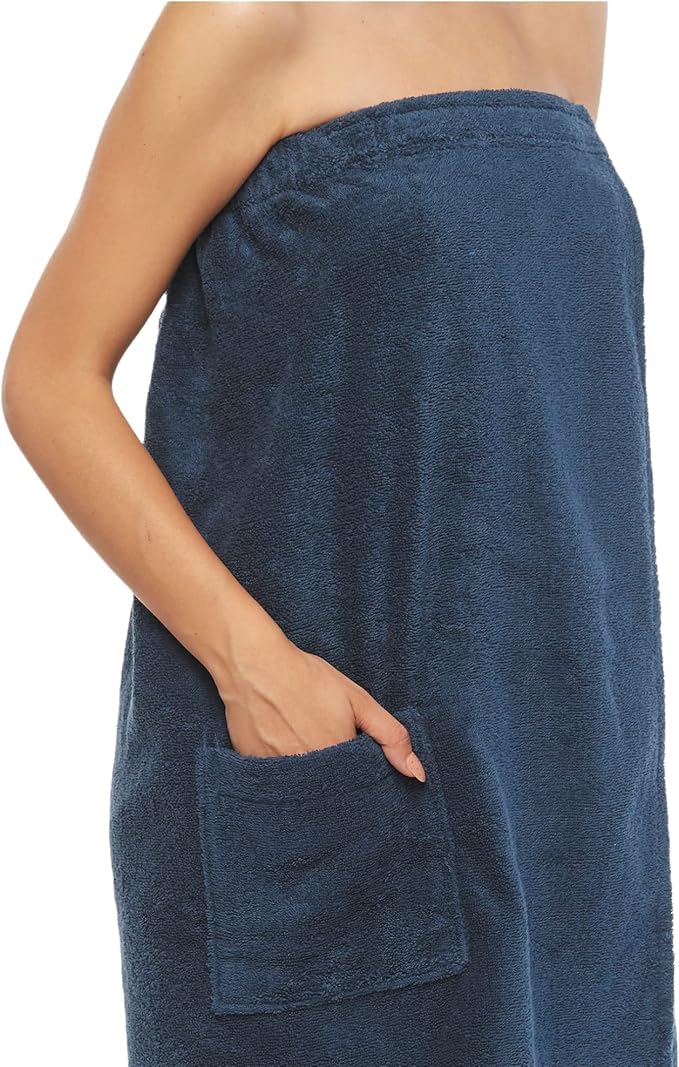 Arus Women's Bathrobe GOTS Certified Organic 100% Turkish Terry Cotton Robe Adjustable Closure Bath Wrap