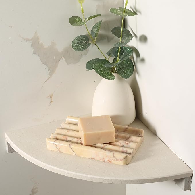 Koville Natural Marble Soap Dish for Bathroom Shower, Bar Soap Holder