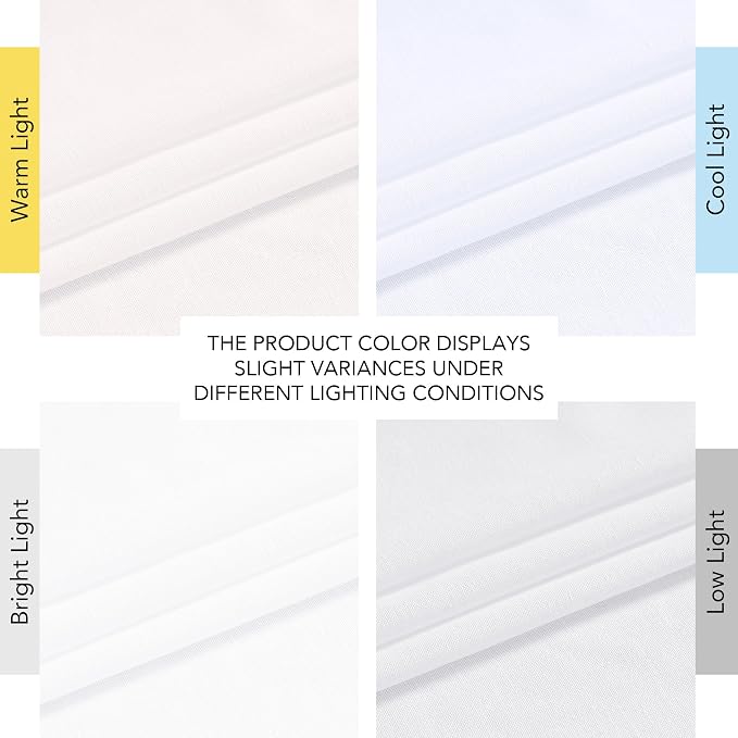 NICETOWN White Linen 102 inch Curtains, Back Tab/Rod Pocket with Pleat Tape Privacy Added with Light Filtering Semi Sheer Window Treatments for Living Room, W52 x L102, 2 Panels