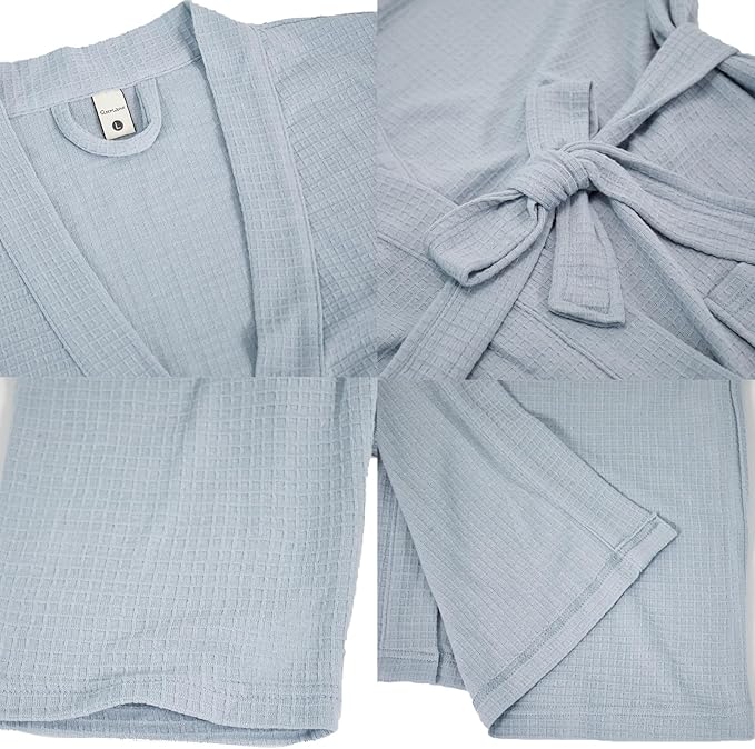 Women's Robes Luxury cotton Lightweight Summer Long Plus Size BathRobes for Women Soft Kimono Spa Knit Waffle Robes
