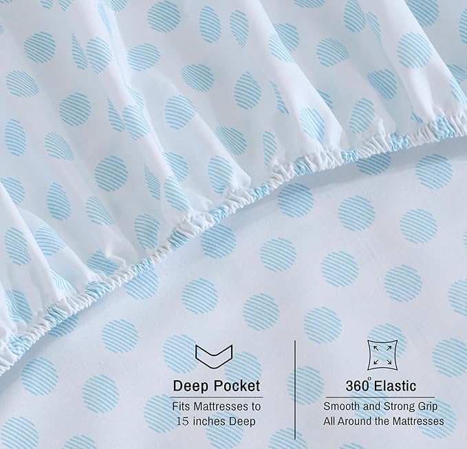 RUVANTI 100% Cotton Organic Percale Sheets Full Size – Crisp Cooling Bed Sheets for Hot Sleepers, Deep Pocket 15”, Soft Peach Finish, Breathable & Durable Hotel-Style 4 Pcs, Circle Imprint