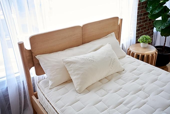 Naturepedic Organic Latex Pillow - King Bed Pillow with Soft Comfort - Luxury Pillow with Adjustable Fill for Comfortable Sleeping, Back Support and Neck Pain Relief
