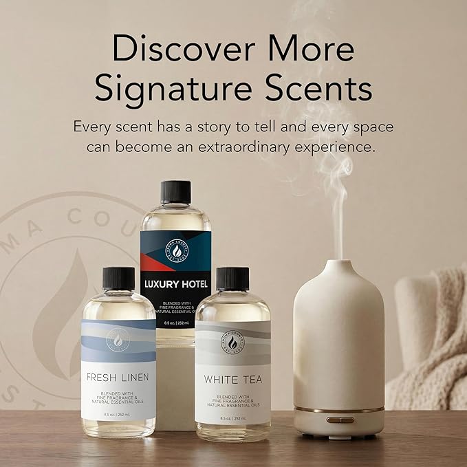 AROMA COUNTRY Fresh Linen Diffuser Oil - Luxury Essential Oils for Diffuser Refill & Air Freshener Room Spray, Long-Lasting, Natural Home Fragrance & Hotel Scent for Diffusers & Machines (4 Fl oz.)