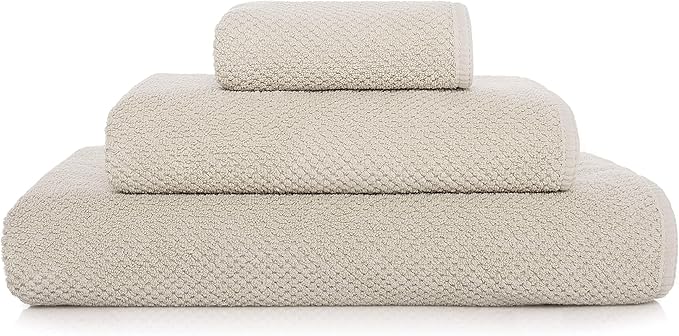 Graccioza Bee Waffle Towel Combed Cotton - Fog - Bath Towel - 28" x 55"