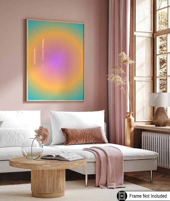 Monem Art Radiant Gradient Glow Print - Modern Abstract Color Field Poster - Wall Decor for Living Room, Bedroom or Office - 16x20 Unframed Wall Art by Rs Lab Studio