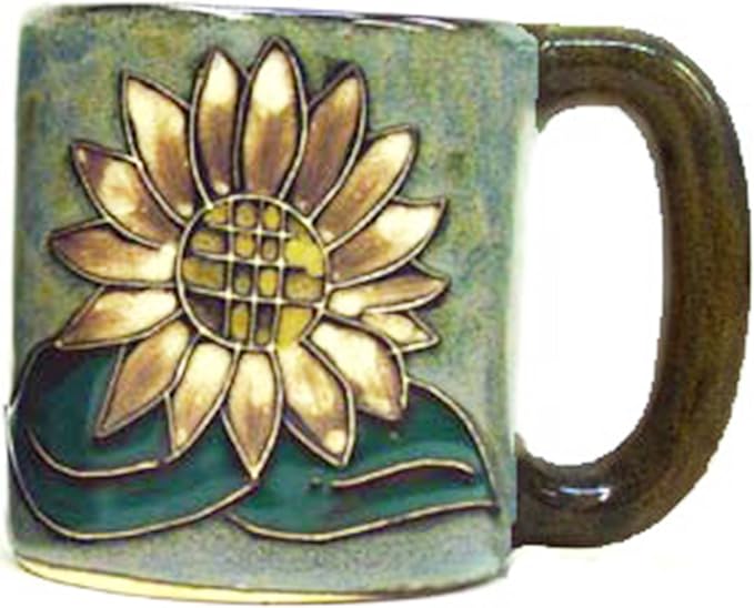 One (1) MARA STONEWARE COLLECTION - 16 Ounce Coffee Cup Collectible Dinner Mug - Sunflower Design