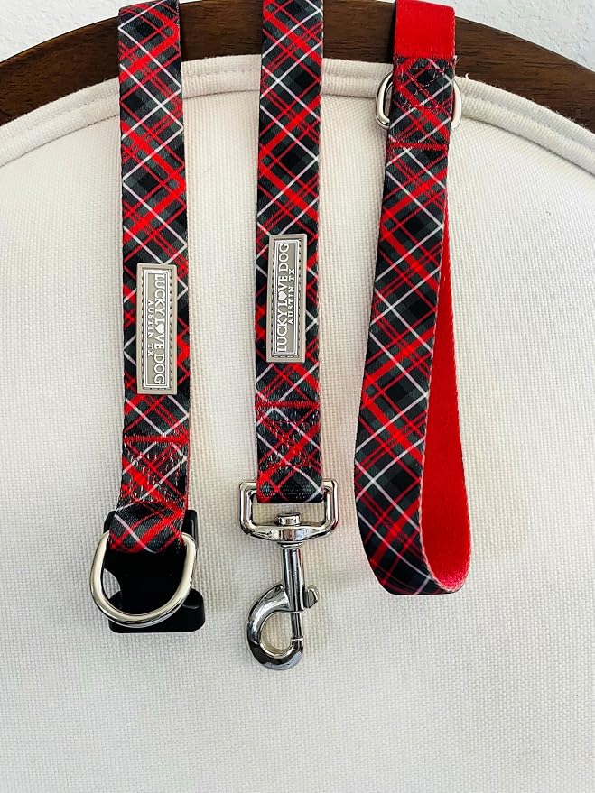 Lucky Love Dog - Easy Click Buckle Dog Collar with Leash Set Combo, Durable & Comfortable for Male & Female Dogs, Pet Collar for Small Dogs, Secure Fit - Heywood Combo, Small