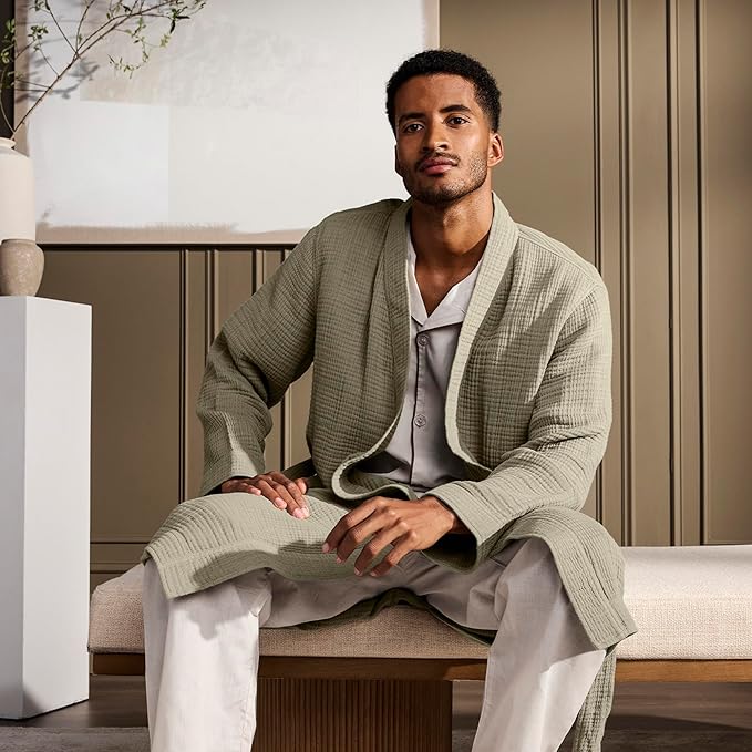 BOLL & BRANCH Dream Robe - 100% Organic Cotton - Ultra Soft, Lightweight, Breathable, and Pre Shrunk - Unisex