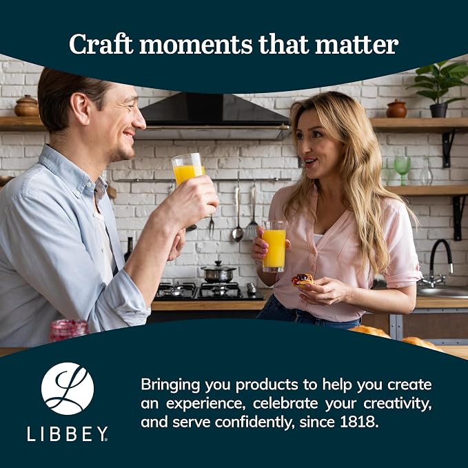 Libbey Province 24-Piece Glasses Drinking Set, Ideal Dining Glassware Sets, Dishwasher Safe Glass Sets For Drinking