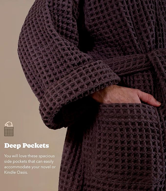 Luxury Organic Japanese Cotton Hotel & Spa Waffle Bathrobe for Men and Women (Hooded/Kimono)