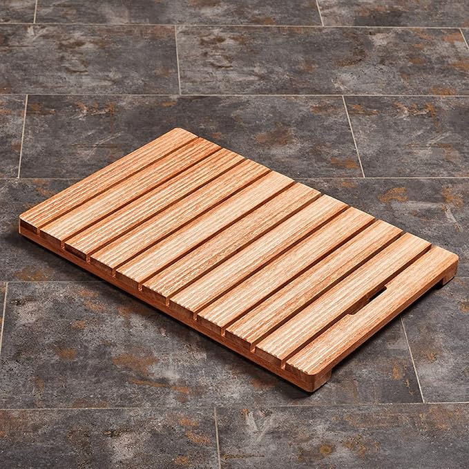 Bamboo Bath Mat,Natural Wooden Shower Mat,Bamboo Duckboard Bath Mat, Non-Slip, Shower Mat for Indoor Outdoor,Wooden Bath Mat and Wood Shower Mat,Indoor Or Outdoor Use,50x70cm/20x28in