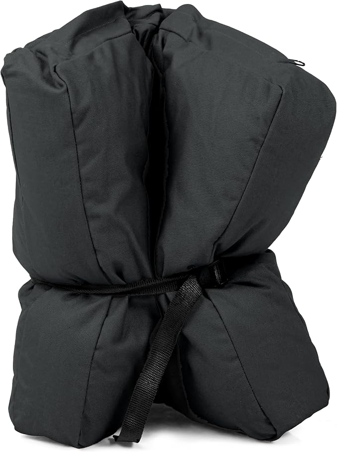 WHITEDUCK Outdoor Dog Bed Heavy-Duty 12oz Canvas, Water-Repellent Cotton, Machine Washable Removable Cover with Full-Length Zipper, Dog Bed for Large Dogs & Crate, (Black) 28" Lx20 Wx4.3 th (S)