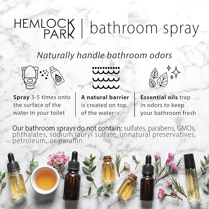 Hemlock Park Sandalwood Room & Linen Spray | Botanical Mist Crafted with Essential Oils | 4 oz Glass Bottle