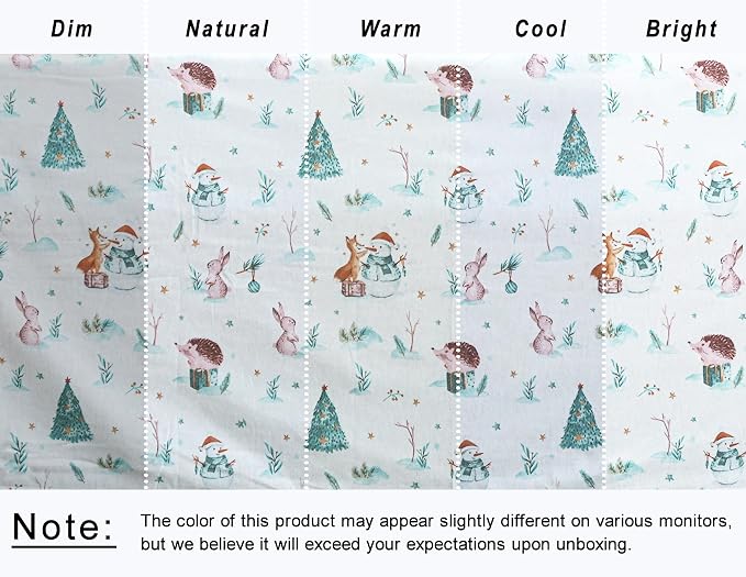 RUVANTI Flannel Sheets King Size - GOTS Certified 100% Organic Cotton, 4 Piece Warm, Soft & Breathable Set, Deep Pocket Snug Fit, Double Brushed Cozy All Season Bedding, Fox N Friends