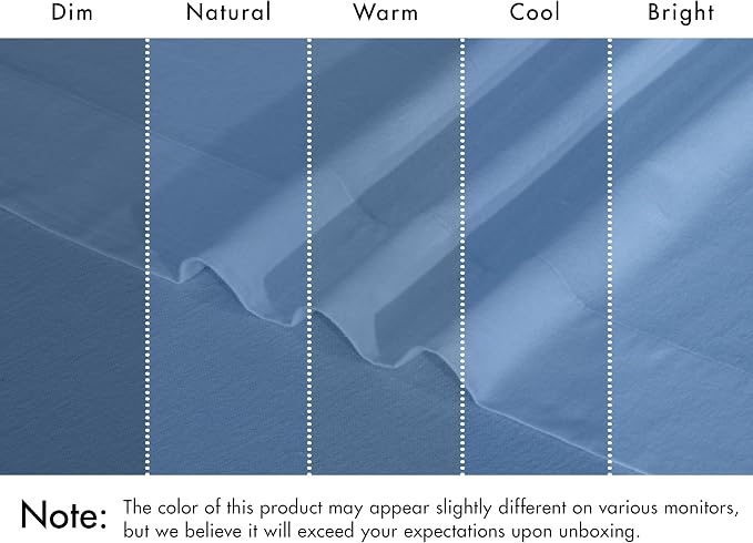 RUVANTI Flannel Sheets King Size - GOTS Certified 100% Organic Cotton, 4 Piece Warm, Soft & Breathable Set, Deep Pocket Snug Fit, Double Brushed Cozy All Season Bedding, Denim Blue