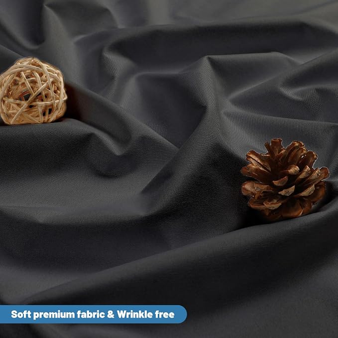 1 Pack Water-Repellent Fabric Shower Curtain Liner - Hotel Quality Machine Washable, 3 Heavy-Duty Magnets with Rustproof Grommets & Weighted Hem, Standard Size 72x78in Black