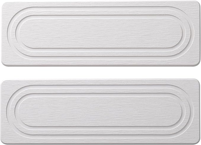 2PCS Water Absorbing Stone Tray for Sink, Quick Drying Diatomite Bathroom Tray Countertop, Stone Drying Mat for Kitchen Counter Faucet, Soap Dish Dispenser Vanity Organizer, White-11.8" x 4"