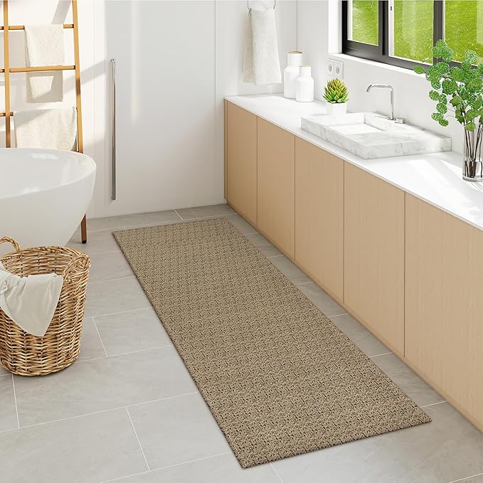 Collive Washable Kitchen Runner Rugs Non Slip, 2x6 Black/Natural Farmhouse Rug Runners for Hallway, Boho Hand-Woven Cotton Bedroom Carpet for Laundry Entryway Indoor
