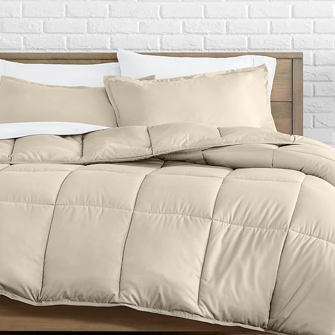Bare Home Comforter Set - Twin/Twin Extra Long Size - Ultra-Soft - Goose Down Alternative - Premium 1800 Series - All Season Warmth (Sand)